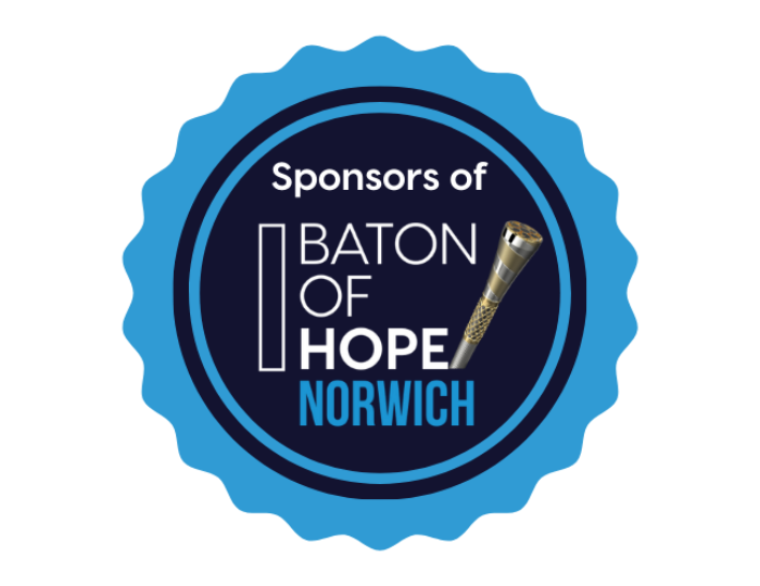 A 'Sponsors of Baton of Hope Norwich' Badge